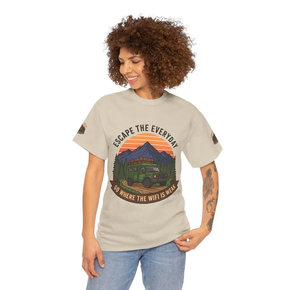 14063936700497784851_2048.jpeg Unisex Heavy Cotton Tee — "Go Where the WiFi Is Weak" Adventure Shirt