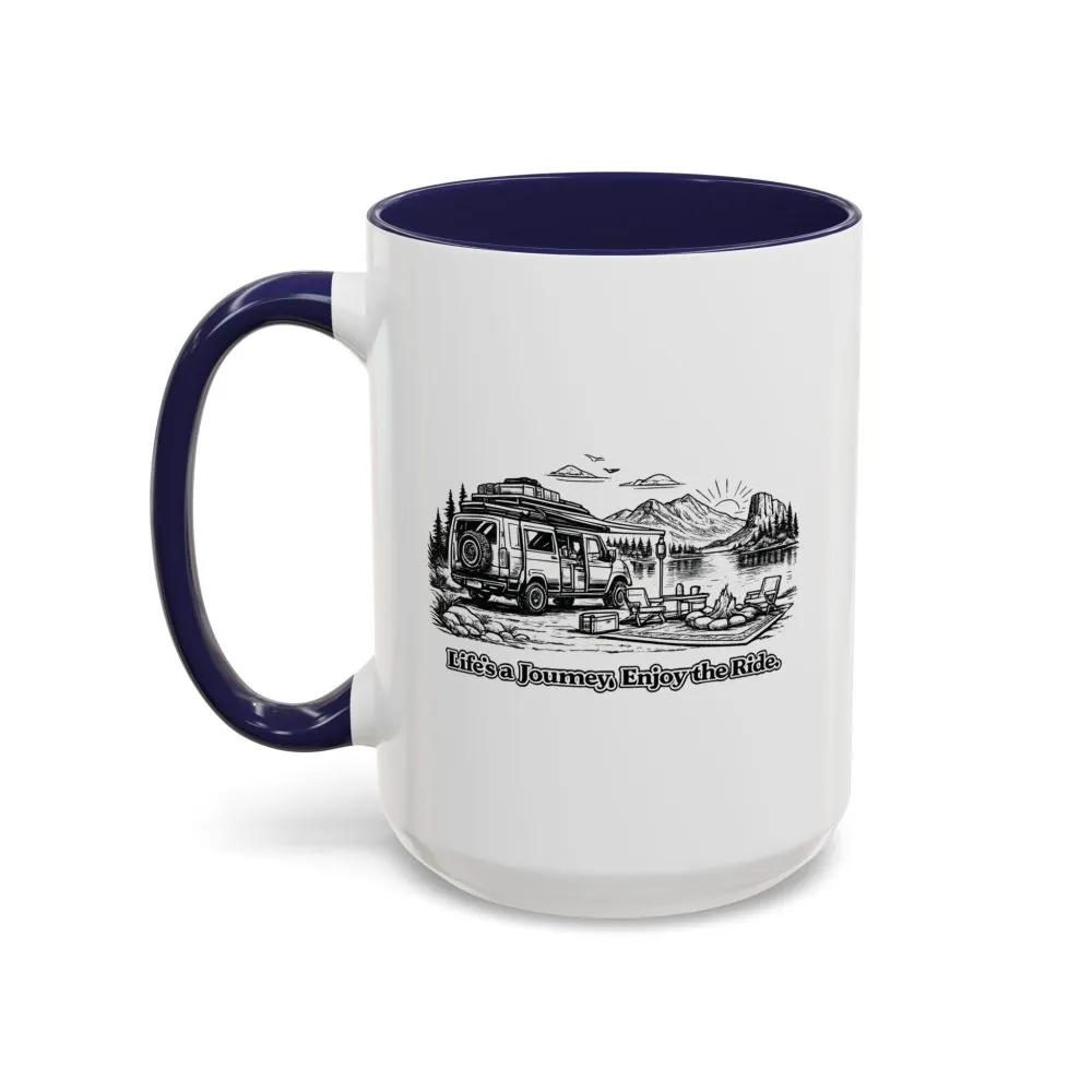 14067256235077395433_2048.jpeg Accent Coffee Mug (11, 15oz) — "Lifes A Journey,Enjoy The Ride" Design Minimal-Line