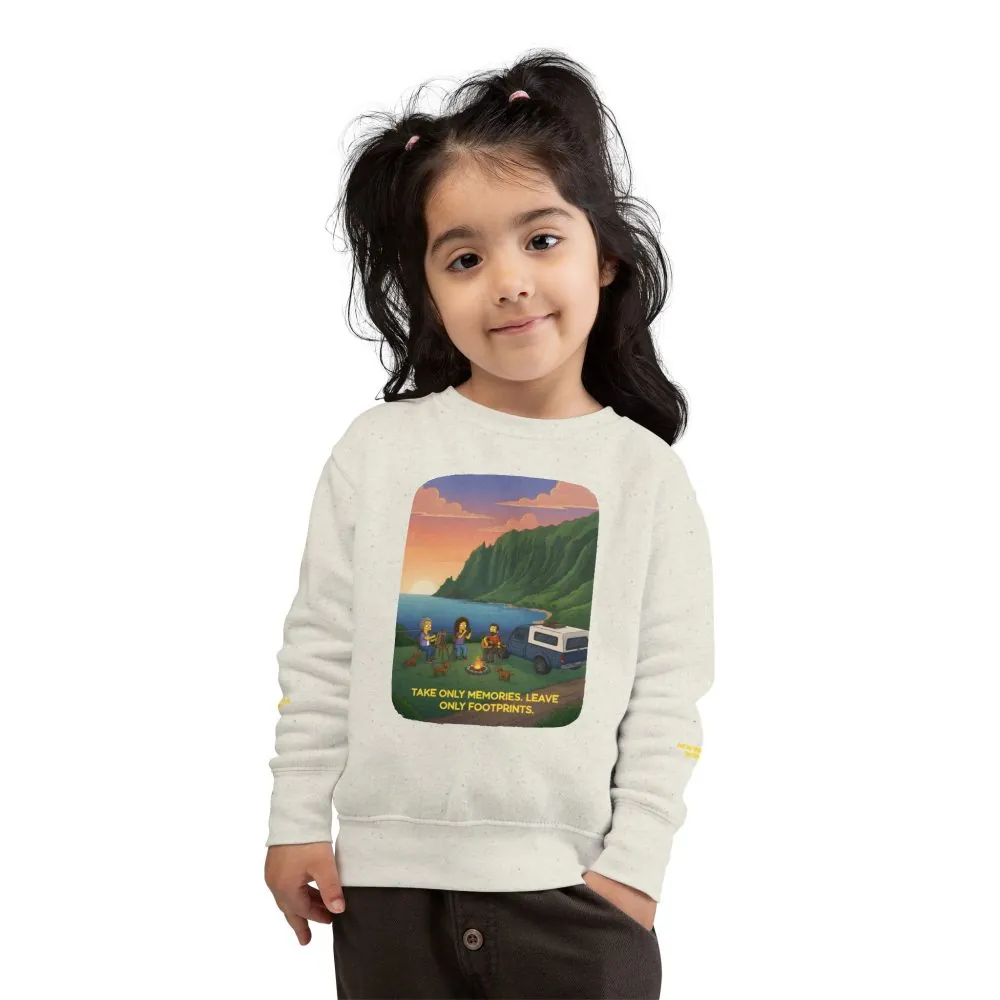 14073992467289158660_2048.jpeg Toddler Sweatshirt - "Take Only Memories-Leave Only Footprints" (Design Sitcom-Line)