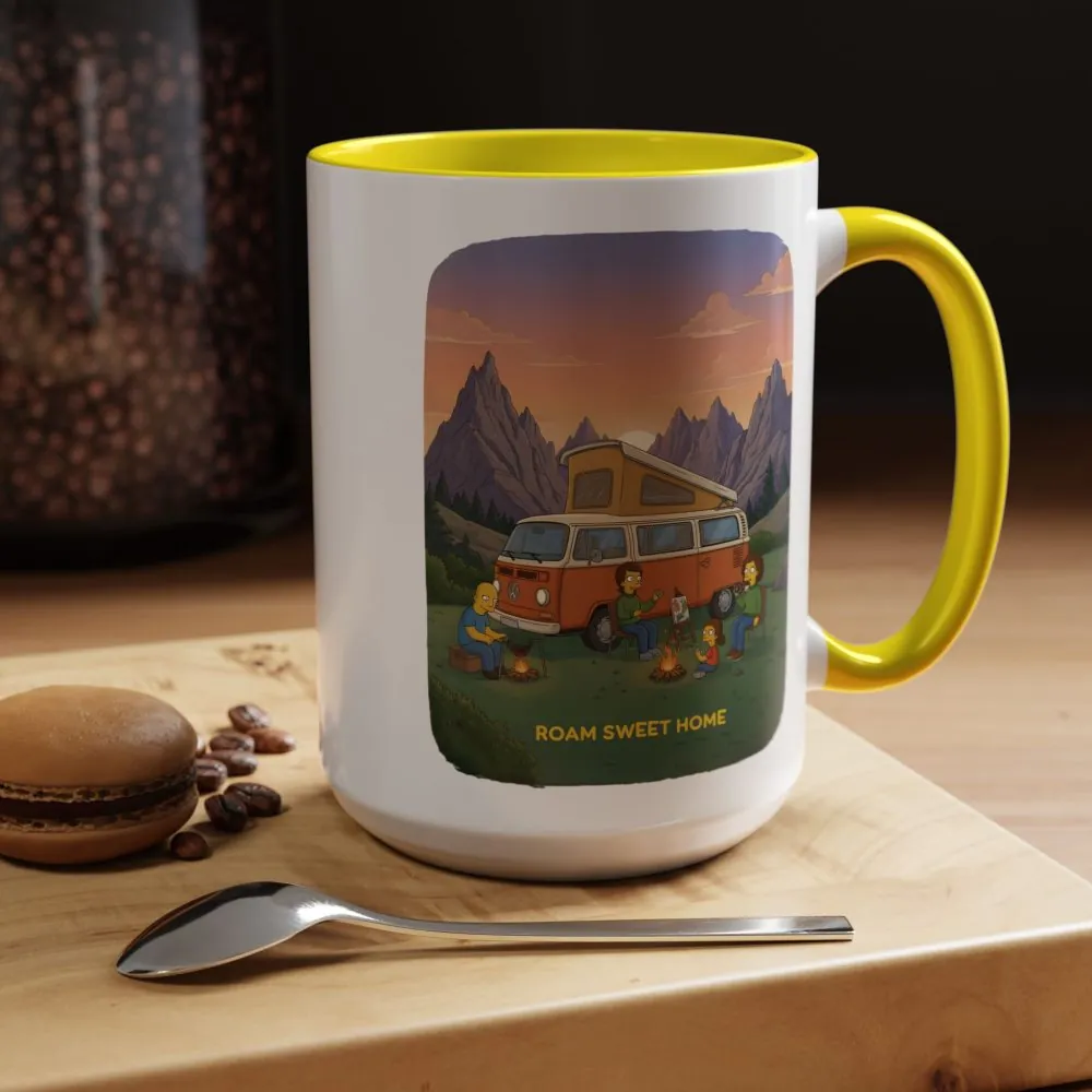 Accent Coffee Mug (11, 15oz) — "Roam Sweet Home" Design Sitcom-Line