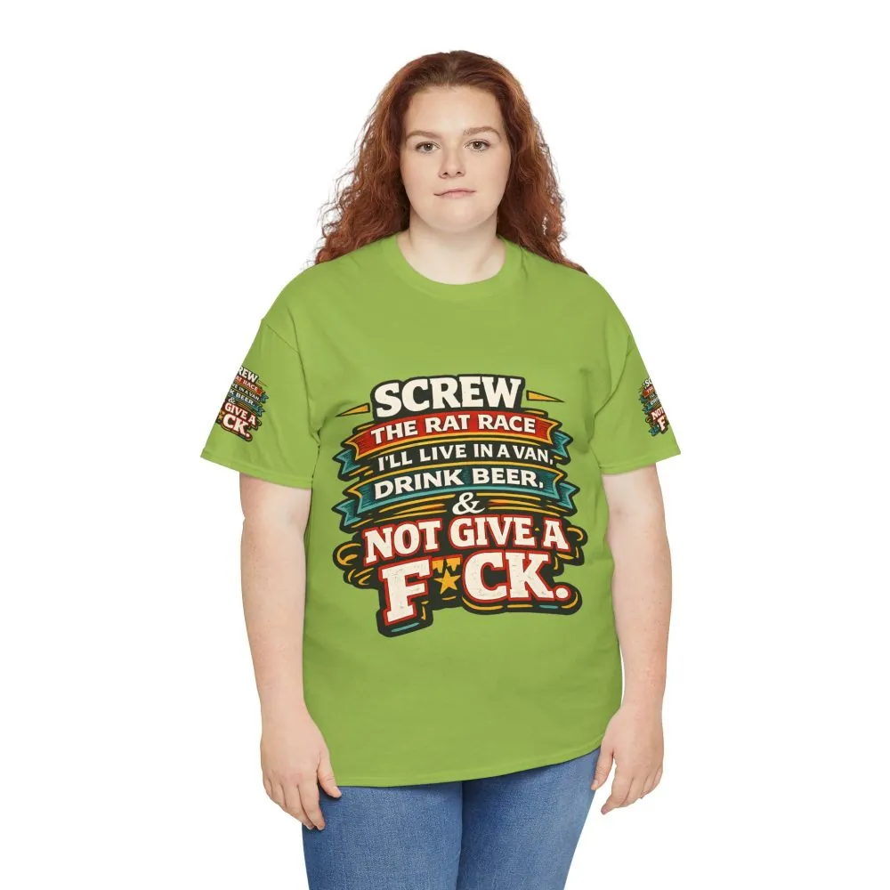 14107933323959489912_2048.jpeg Unisex Heavy Cotton Tee — "Screw The Rat Race" Design F**K-Line