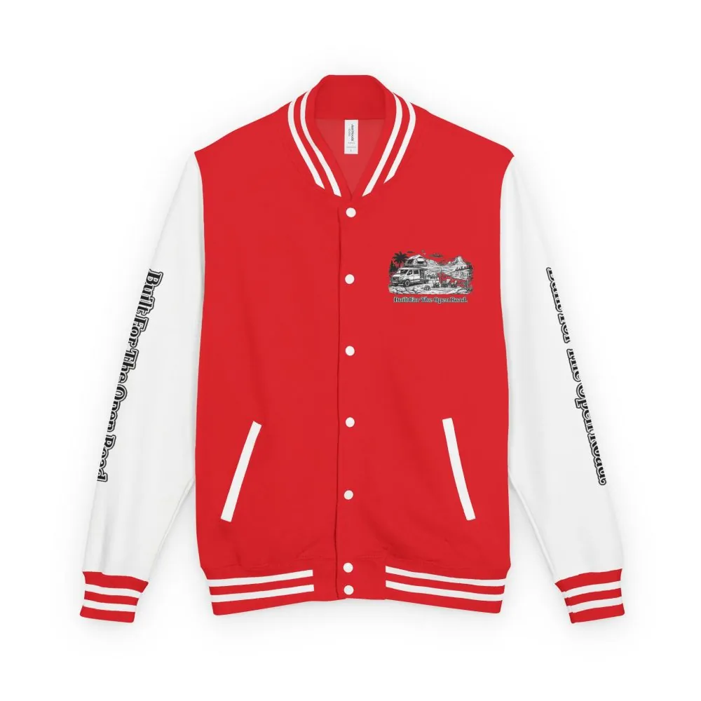 141119961923544465_2048.jpeg Unisex Heavyweight Letterman Jacket — "Built For The Open Road" Travel Varsity Coat