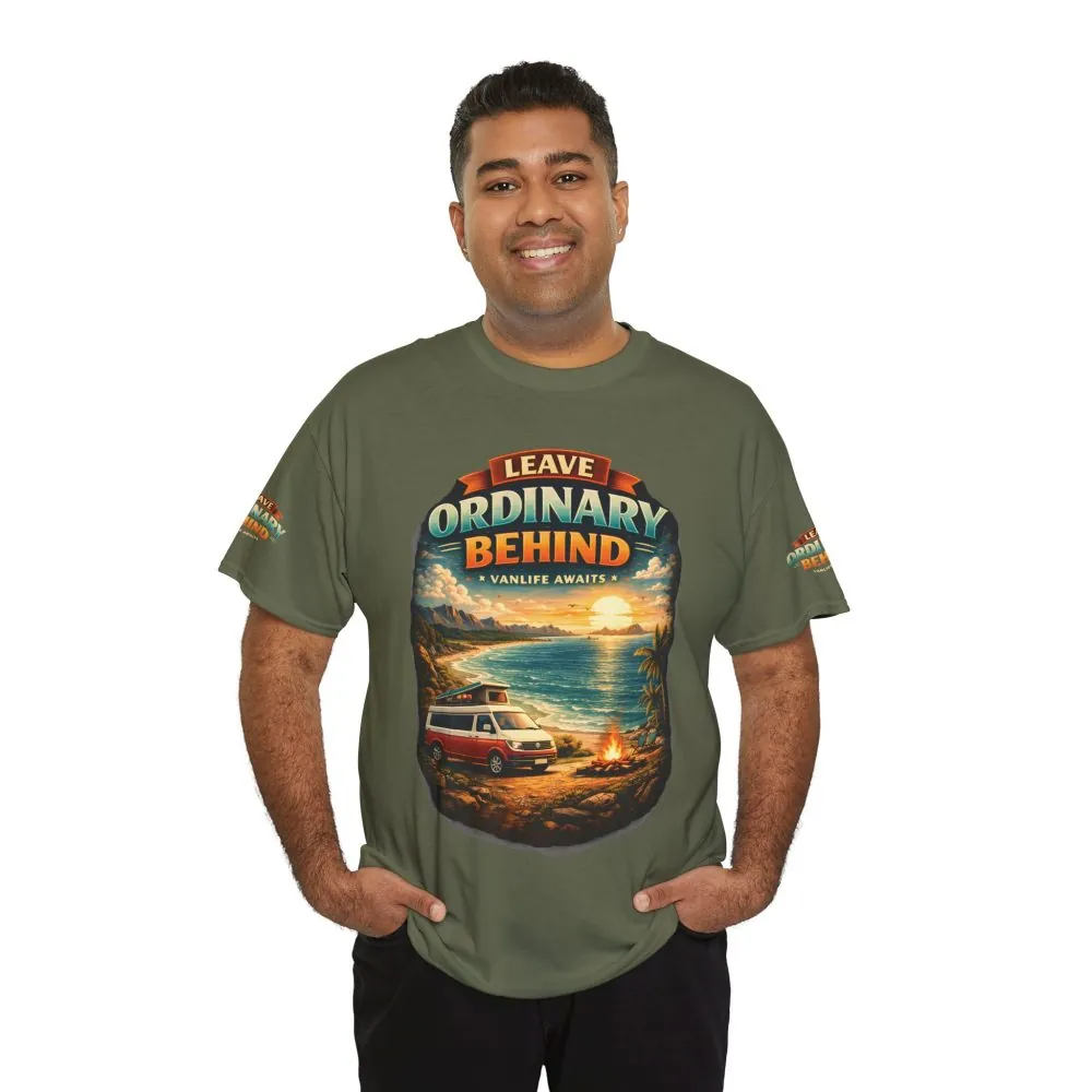 14114019387515806125_2048.jpeg Unisex Heavy Cotton Tee — "Leave Ordinary Behind" Design Scenic-Line