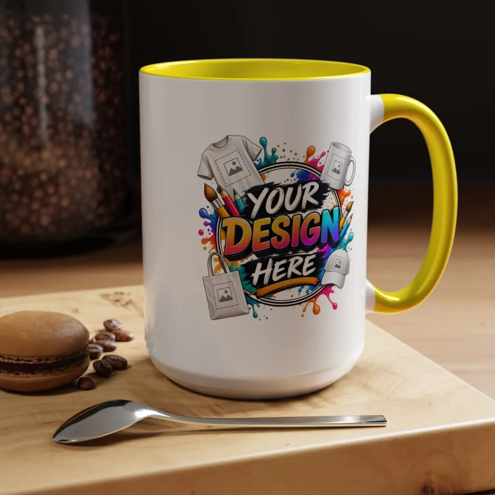 Accent Coffee Mug — Colorful 'Your Design Here' Artist Print (11/15 oz)