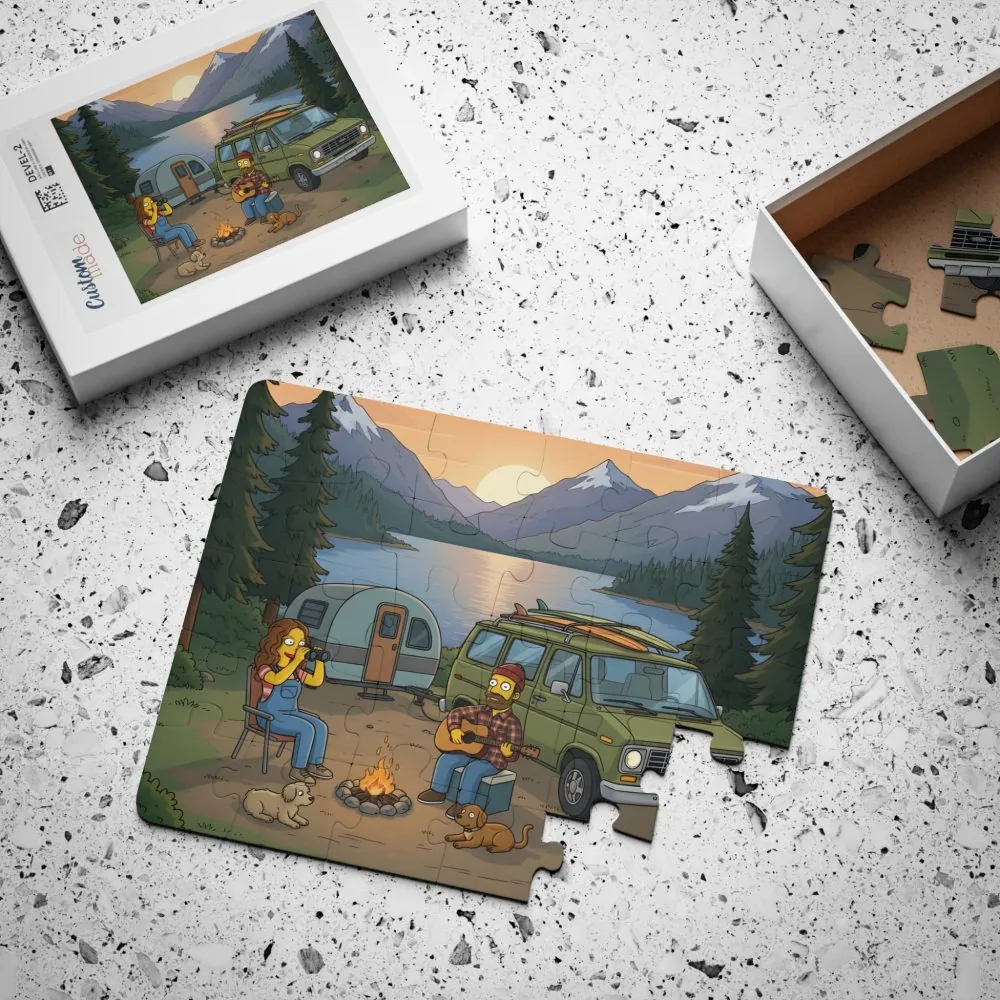141168998808246647_2048.jpeg Kids' 30‑Piece Camping Puzzle — Sunset Mountain Campfire Scene