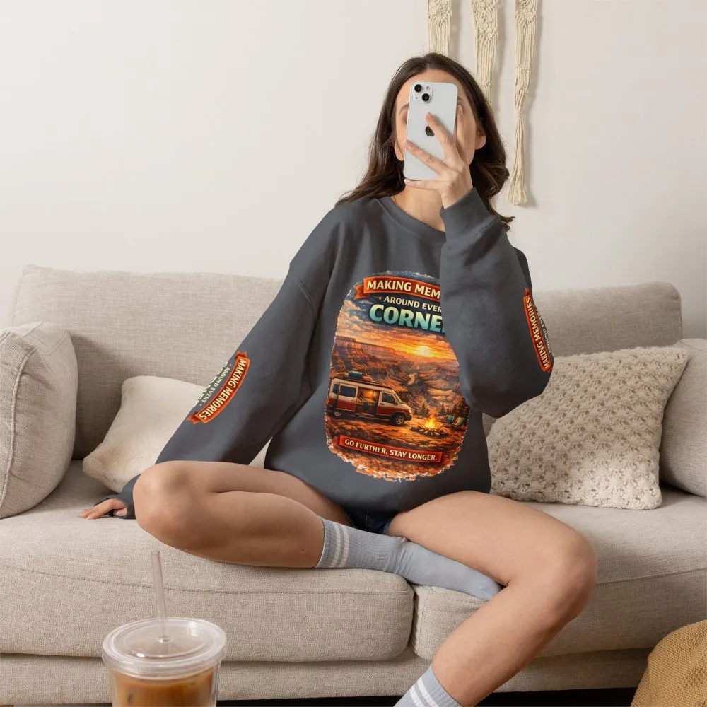 14120283606676105590_2048.jpeg Unisex Heavy Blend™ Crewneck Sweatshirt — "Making Memories Around Every Corner" Design Scenic-Line