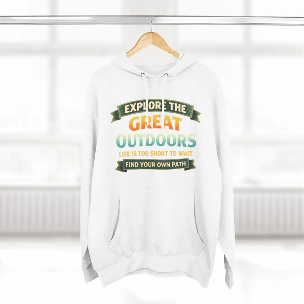 14122512850165064872_2048.jpeg Three-Panel Fleece Hoodie - "Explore The Great Outdoors" Design Scenic-Line