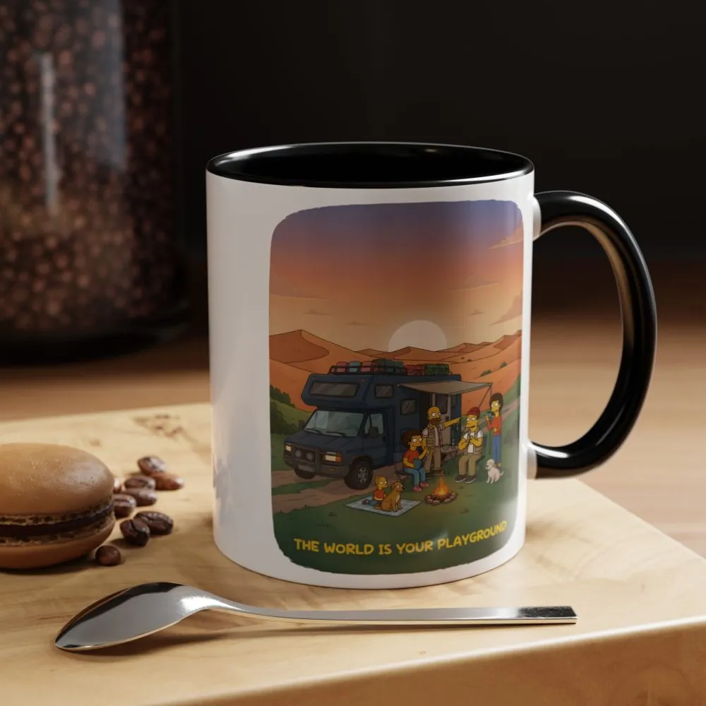 14128166288189333153_2048.jpeg Accent Coffee Mug (11, 15oz) — "The World Is Your playground" Design Sitcom-Line