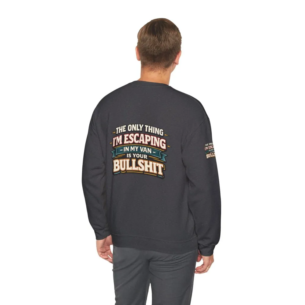 Unisex Heavy Blend™ Crewneck Sweatshirt — "The Only Thing I´m Escaping" Design F**K-Line