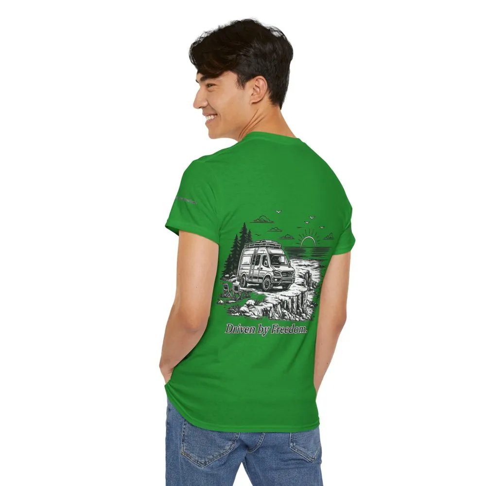14176537937656103281_2048.jpeg Unisex Heavy Cotton Tee — ""Driven By Freedom" Design Minimal-Line