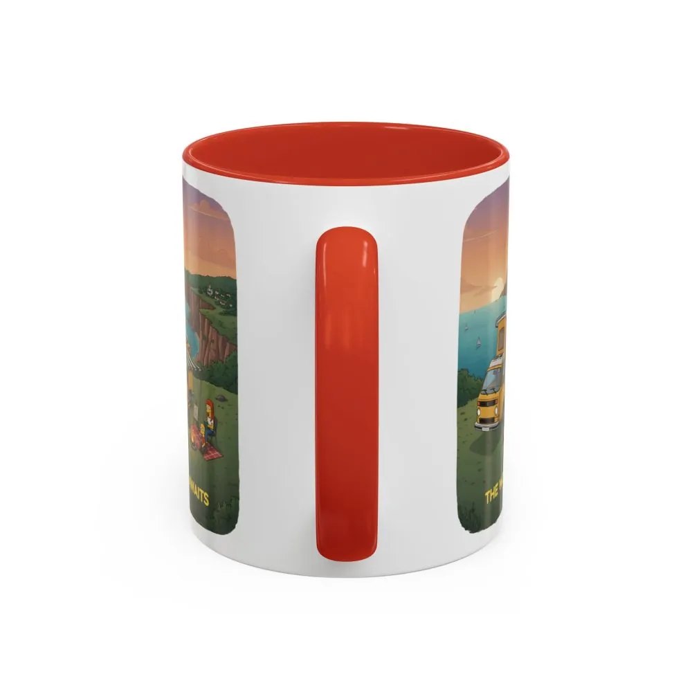 Accent Coffee Mug (11, 15oz) — "The World Awaits" Design Sitcom-Line