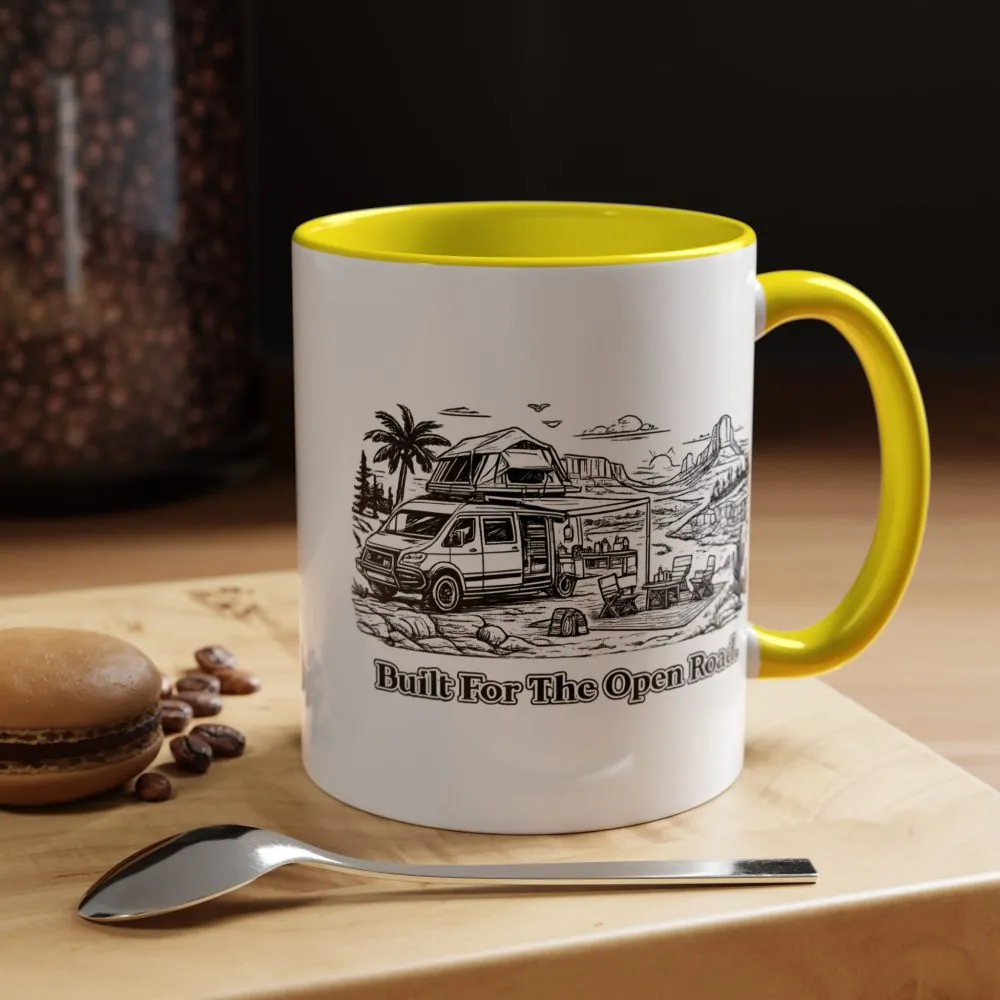 Accent Coffee Mug (11, 15oz) — "Built For The Open Road" Design Minimal-Line