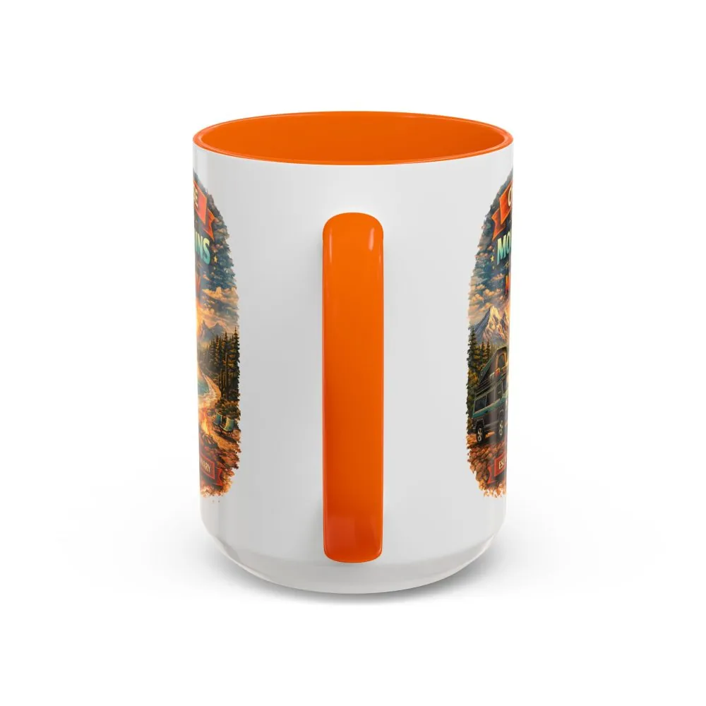 Accent Coffee Mug (11, 15oz) — "Choose The Mountens" Design Scenic-Line