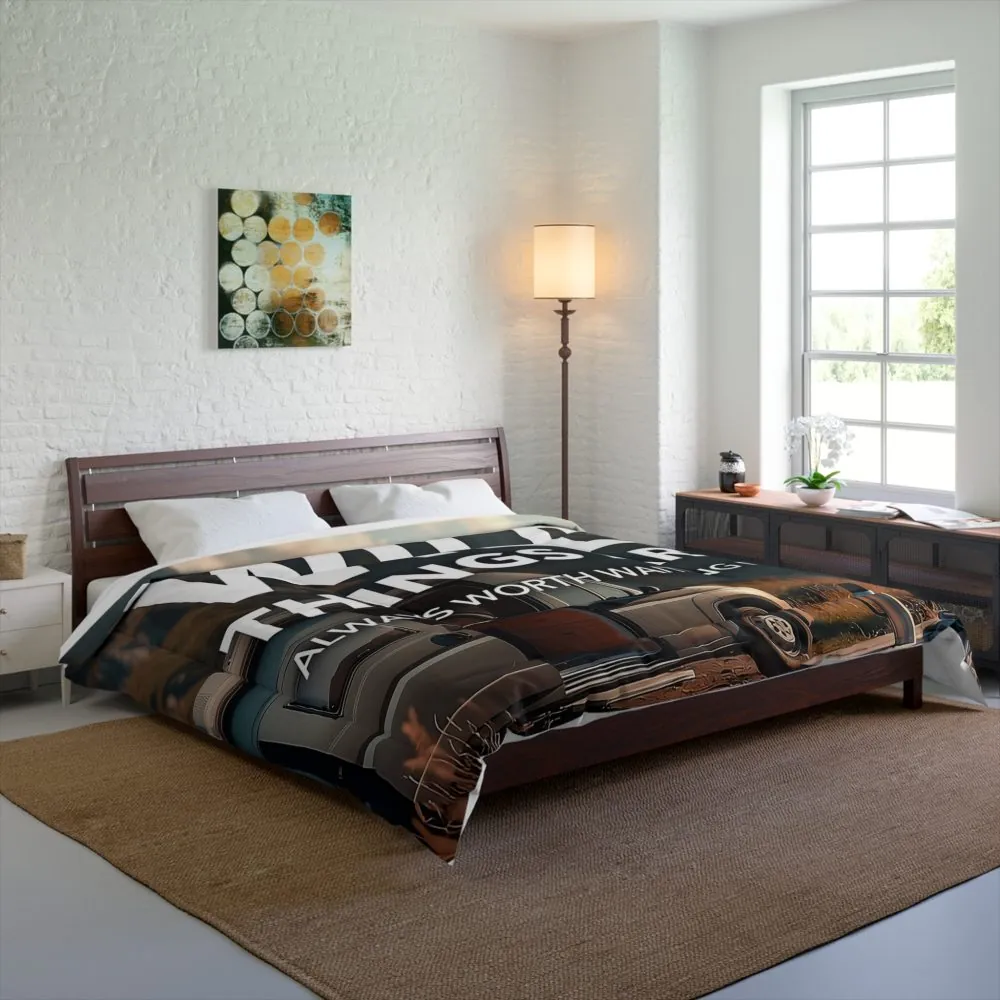 Comforter — "Wild Things Are Always Worth Waiting For" Adventure Travel Bedding