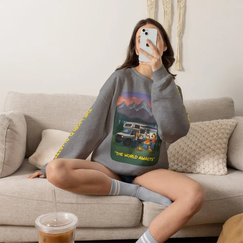 14233551289022107233_2048.jpeg Unisex Heavy Blend™ Crewneck Sweatshirt — "The World Awaits" Design Sitcom-Line