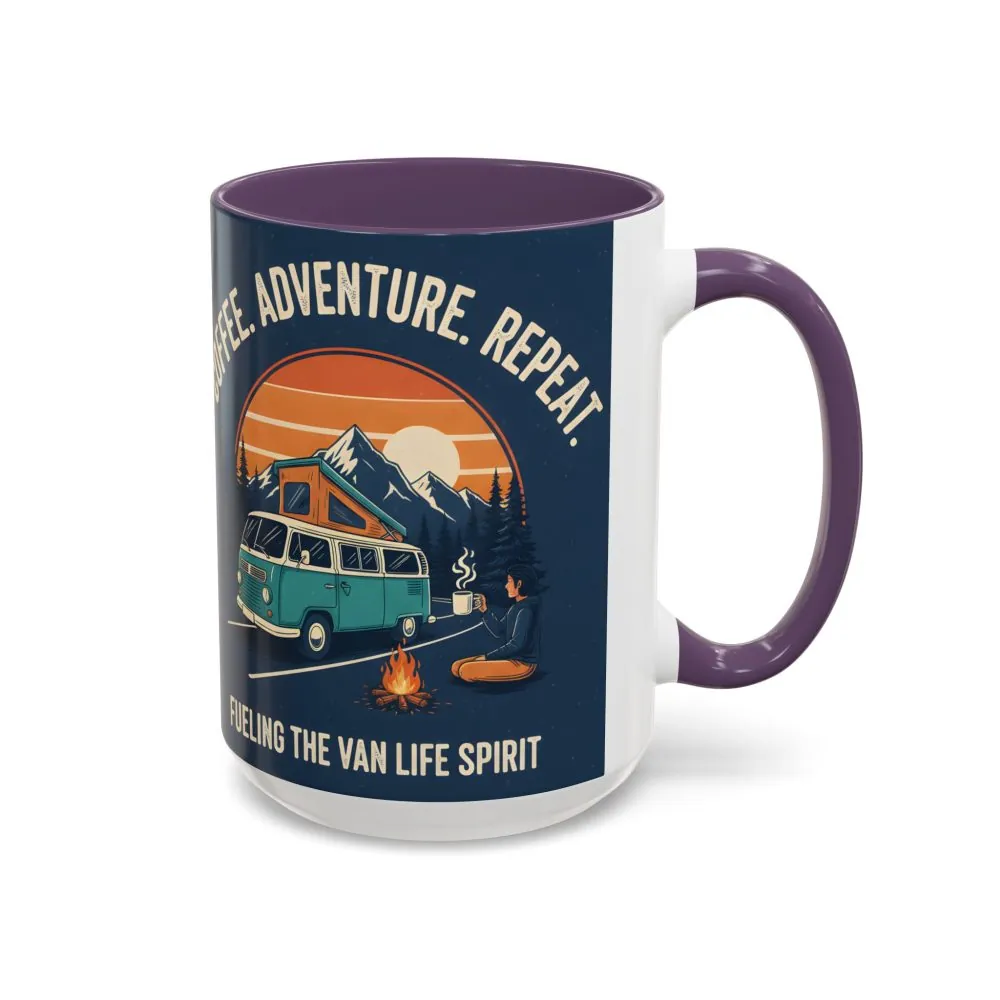 14237814819858919528_2048.jpeg Accent Coffee Mug (11, 15oz) - "Coffee. Adventure. Repeat."