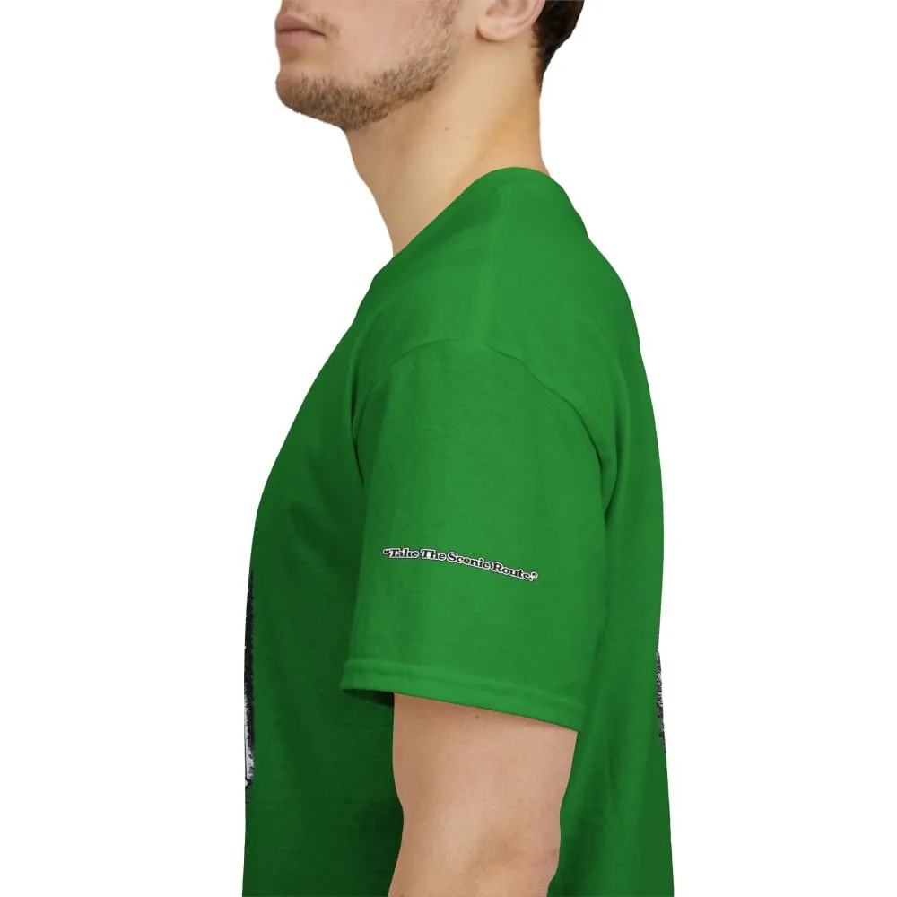 14247774764571128576_2048.jpeg Unisex Heavy Cotton Tee — "Take The Scenic Route" Design Minimal-Line