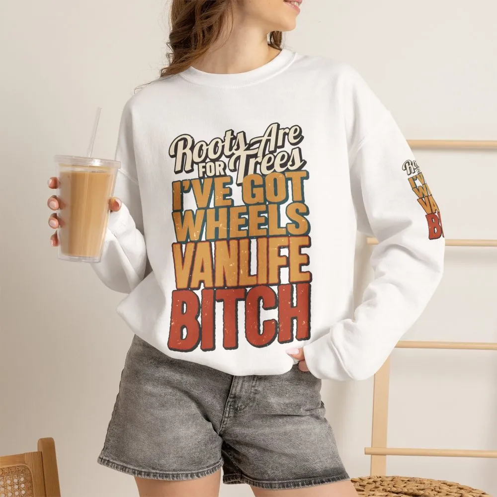 Unisex Heavy Blend™ Crewneck Sweatshirt — "Roots Are For Trees" Design F**K-Line