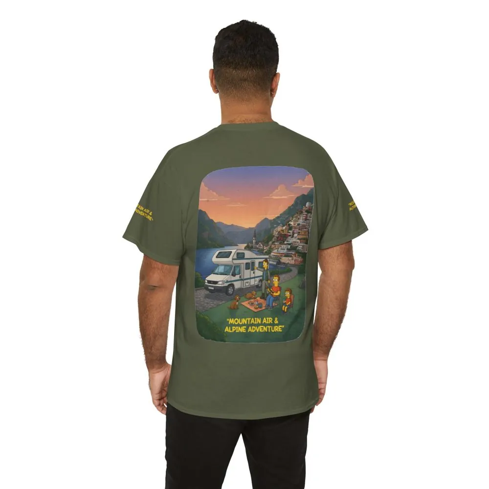 Unisex Heavy Cotton Tee — "Mountain Air-Alpine Adventure" Design Sitcom-Line