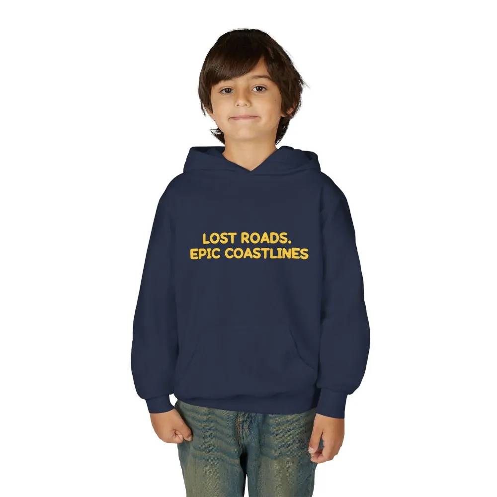 14261254615351175224_2048.jpeg Youth Hoodie(Gildan) – "Lost Roads Epic Coastlines" (Design Sitcom-Line)