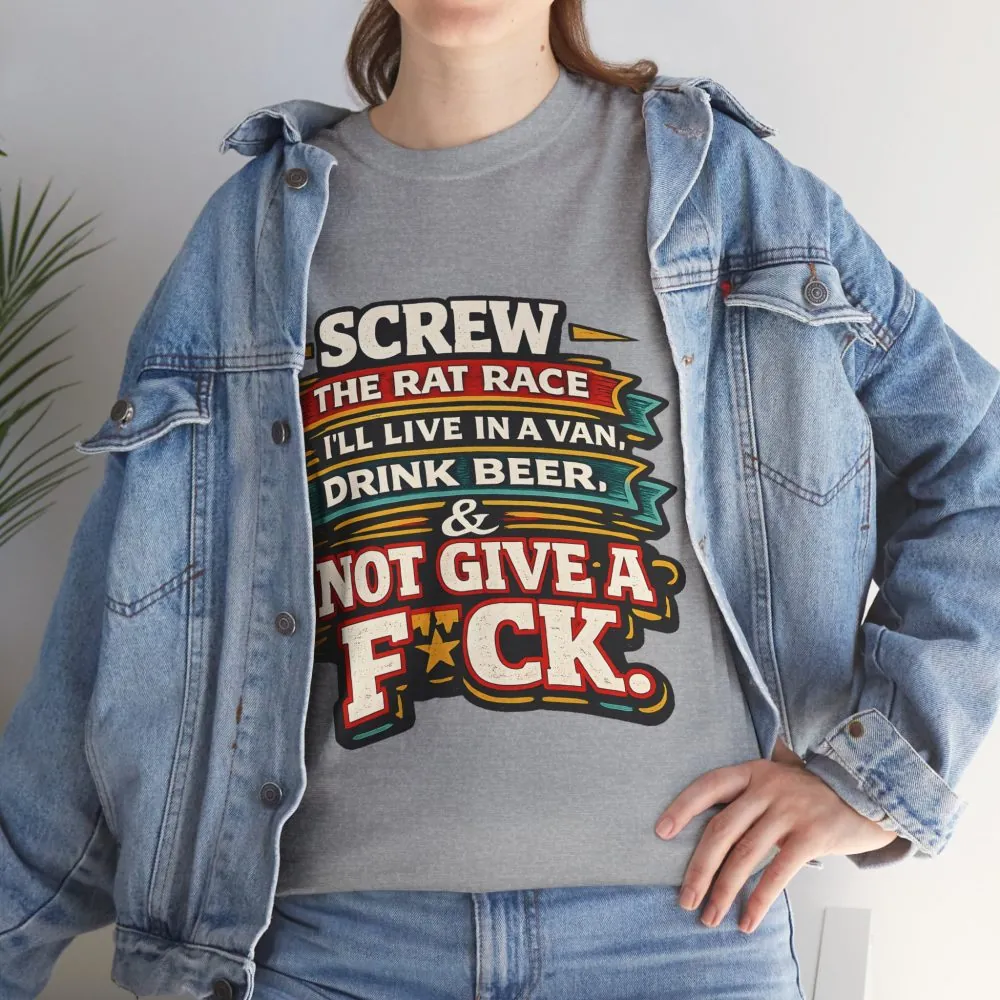 14279522127793591387_2048.jpeg Unisex Heavy Cotton Tee — "Screw The Rat Race" Design F**K-Line
