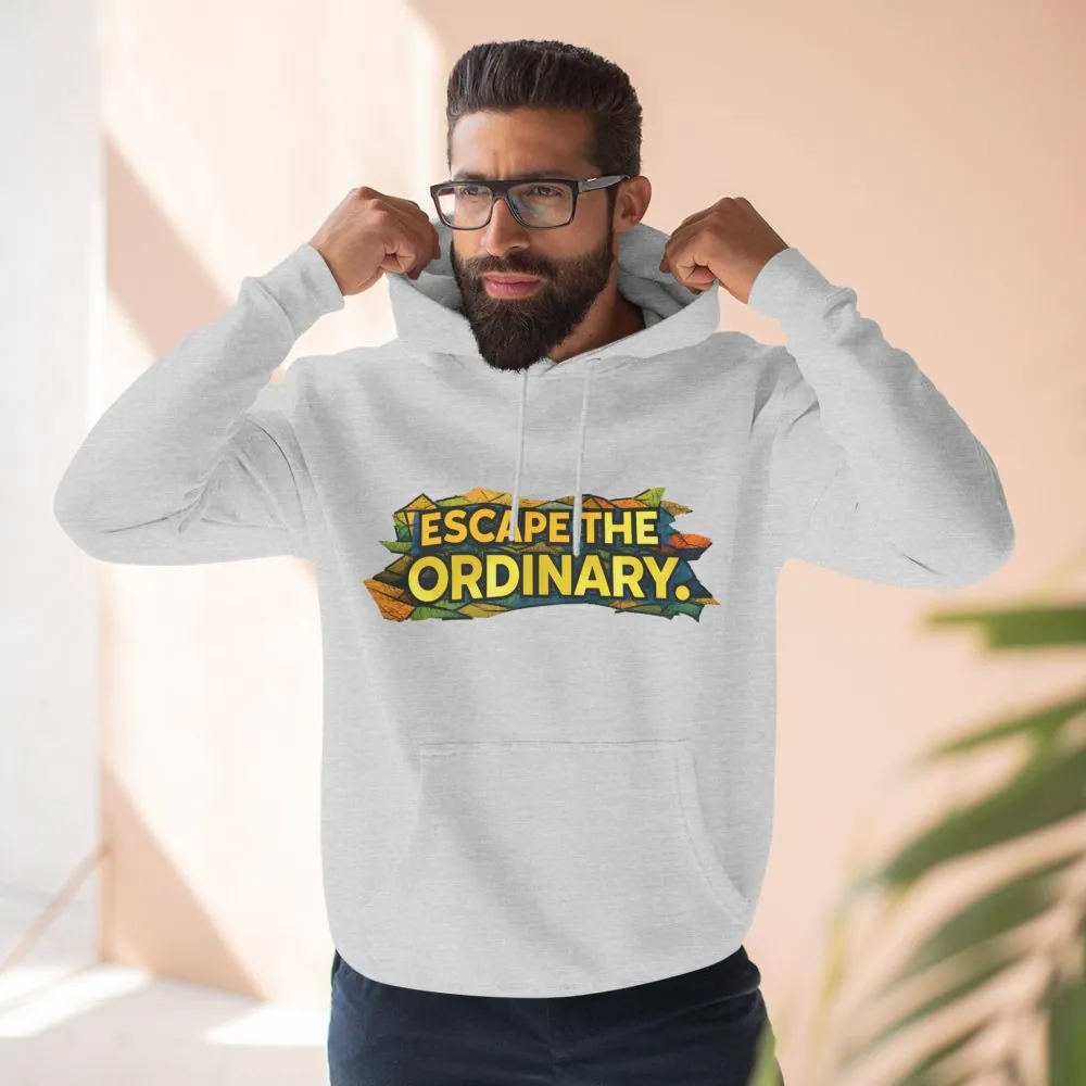 1428160855704015223_2048.jpeg Three-Panel Fleece Hoodie - "Escape The Ordinary" Design Cubic-Line