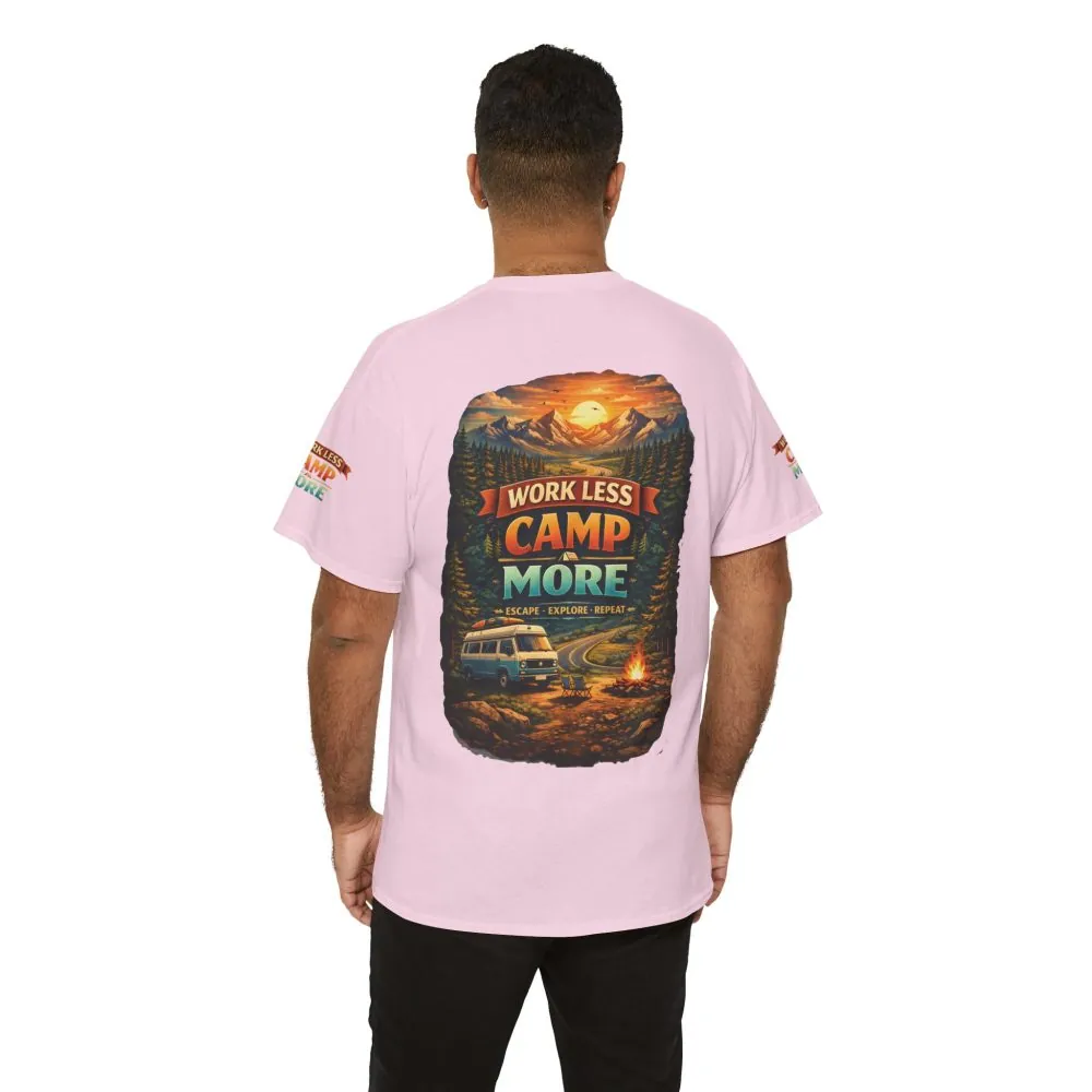 14289694996555823407_2048.jpeg Unisex Heavy Cotton Tee — "Work Less-Camp More" Design Scenic-Line