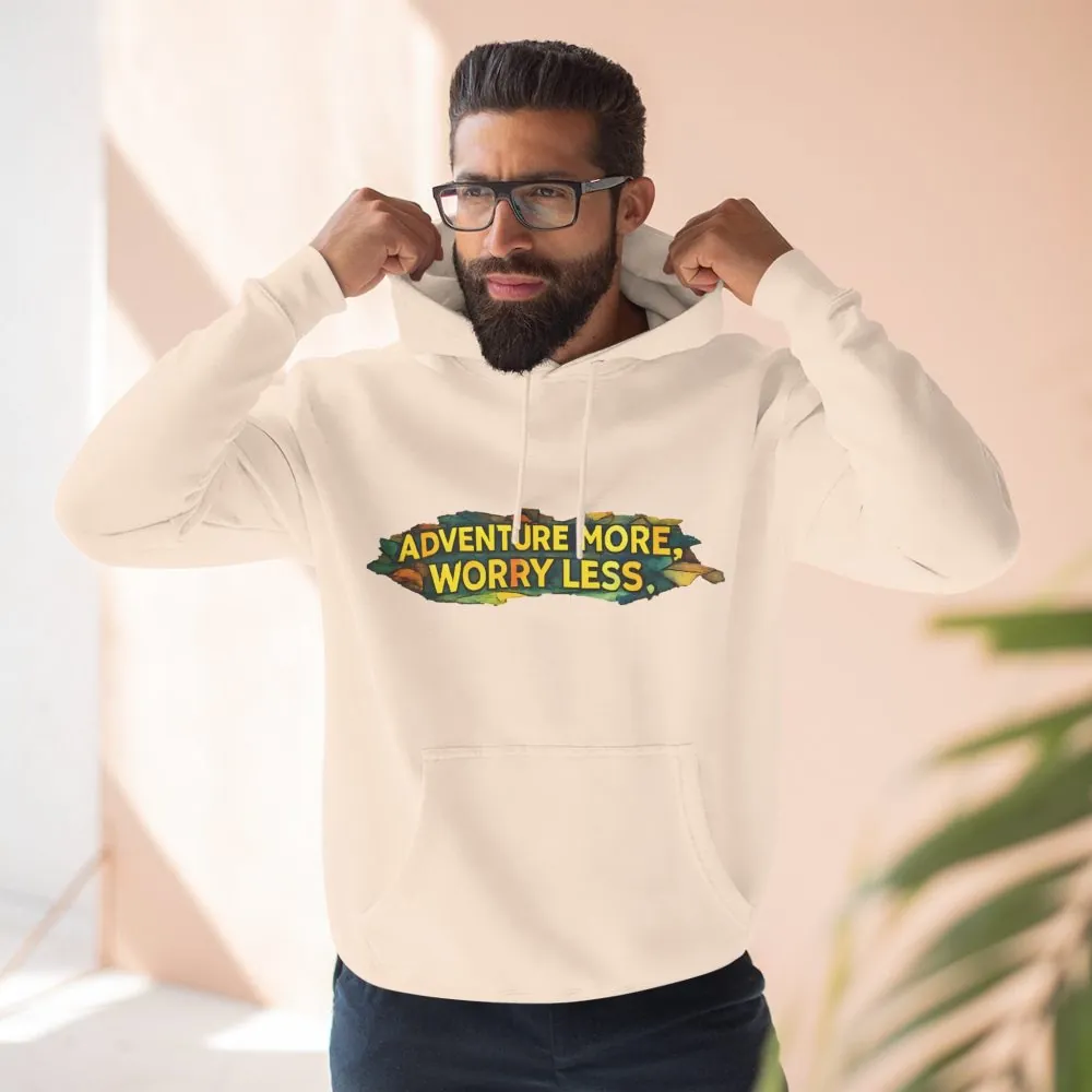 14290025724779118426_2048.jpeg Three-Panel Fleece Hoodie - "Adventure More Worry Less" Design Cubic-Line