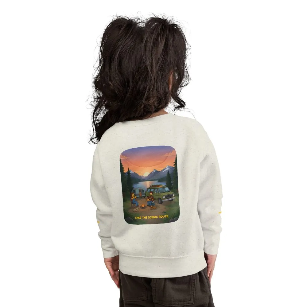 14295268441068903487_2048.jpeg Toddler Sweatshirt - "Take The Scenic Route" (Design Sitcom-Line)