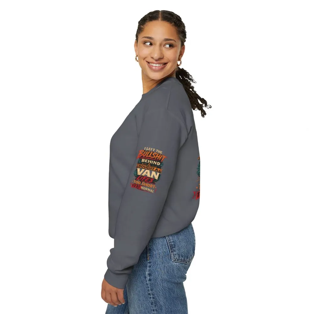 Unisex Heavy Blend™ Crewneck Sweatshirt — "I Left The Bullshit" Design F**K-Line