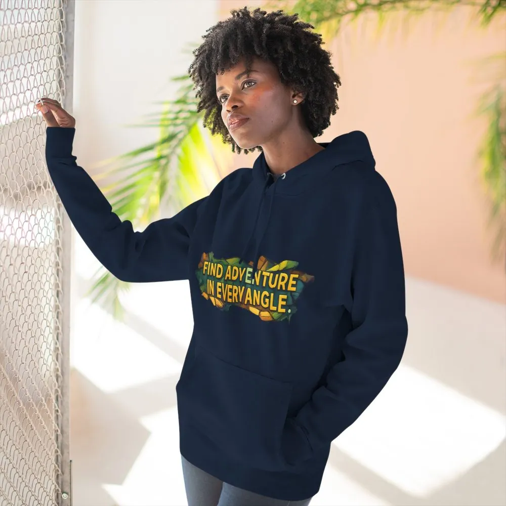 14306175942339197697_2048.jpeg Three-Panel Fleece Hoodie - "Find Adventure In Every Corner" Design Cubic-Line