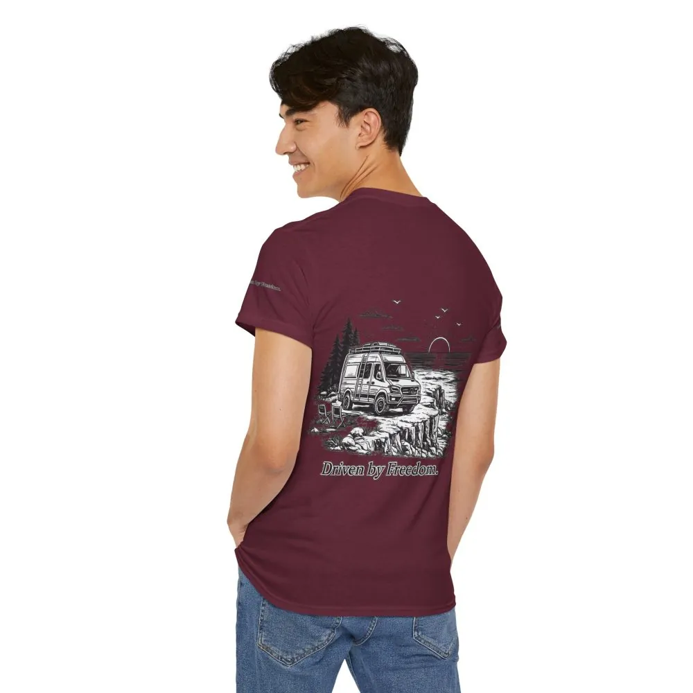 14326999051944727130_2048.jpeg Unisex Heavy Cotton Tee — ""Driven By Freedom" Design Minimal-Line