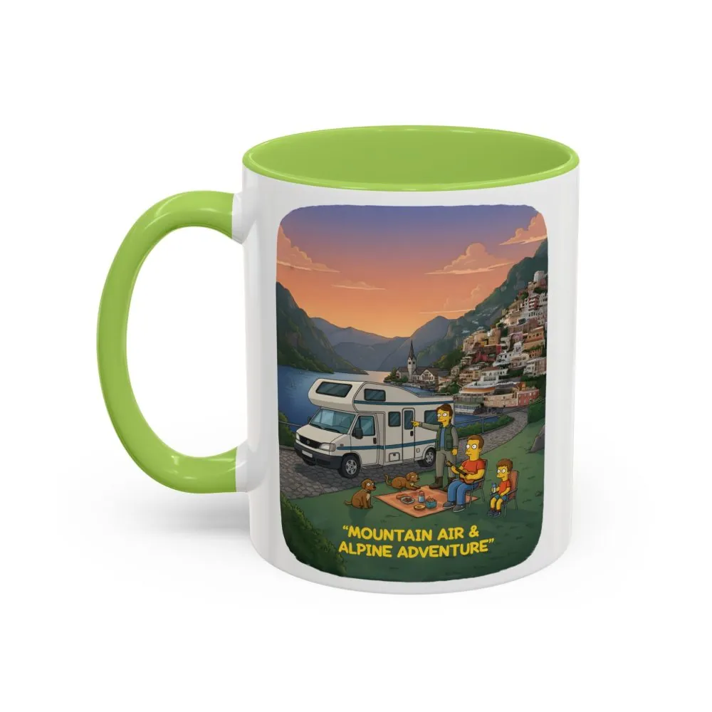 Accent Coffee Mug (11, 15oz) — "Mountain Air-Alpine Adventure" Design Sitcom-Line
