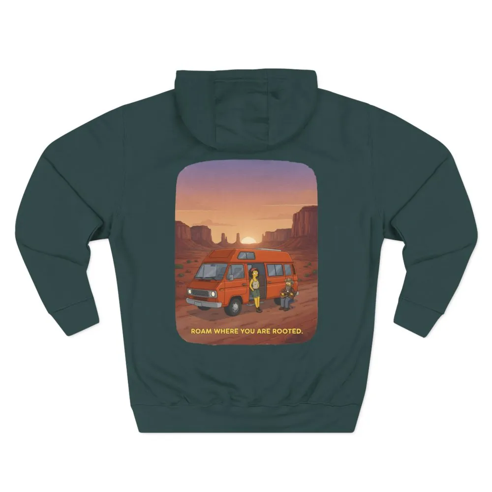 14341517990188669612_2048.jpeg Three-Panel Fleece Hoodie - "Roam Where You Are Rooted" Design Sitcom-Line