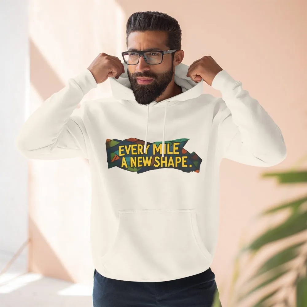 14343023893783893945_2048.jpeg Three-Panel Fleece Hoodie - "Every Mile A New Shape" Design Cubic-Line
