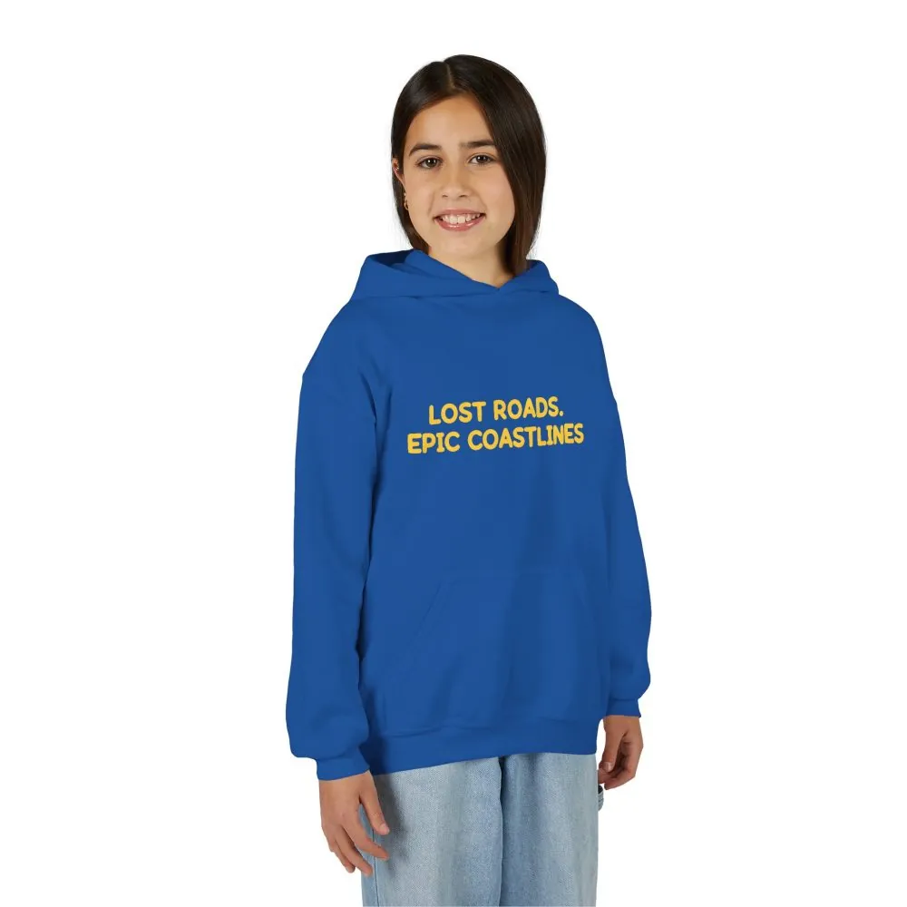 14352613520774953559_2048.jpeg Youth Hoodie(Gildan) – "Lost Roads Epic Coastlines" (Design Sitcom-Line)