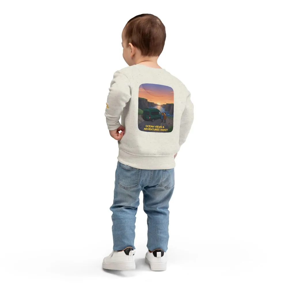 14354146039636992754_2048.jpeg Toddler Sweatshirt - "Ocean Views-Adventures Awaits" (Design Sitcom-Line)