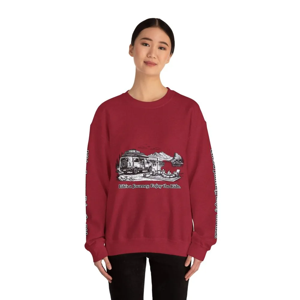 14381271272282382873_2048.jpeg Unisex Heavy Blend™ Crewneck Sweatshirt — "Lifes A Journey,Enjoy The Ride" Design Minimal-Line