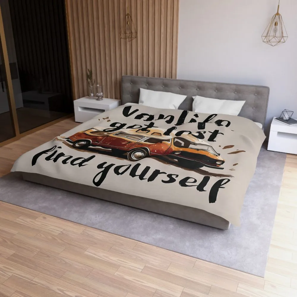 14381337857485366226_2048.jpeg Duvet Cover – “Vanlife Get Lost Find Yourself” Retro Camper Bedding