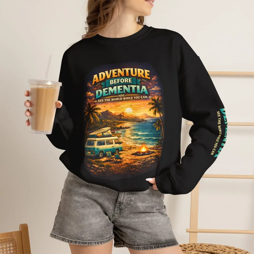 14402181702908206372_2048.jpeg Unisex Heavy Blend™ Crewneck Sweatshirt — "Adventure Before Dementia" Design Scenic-Line