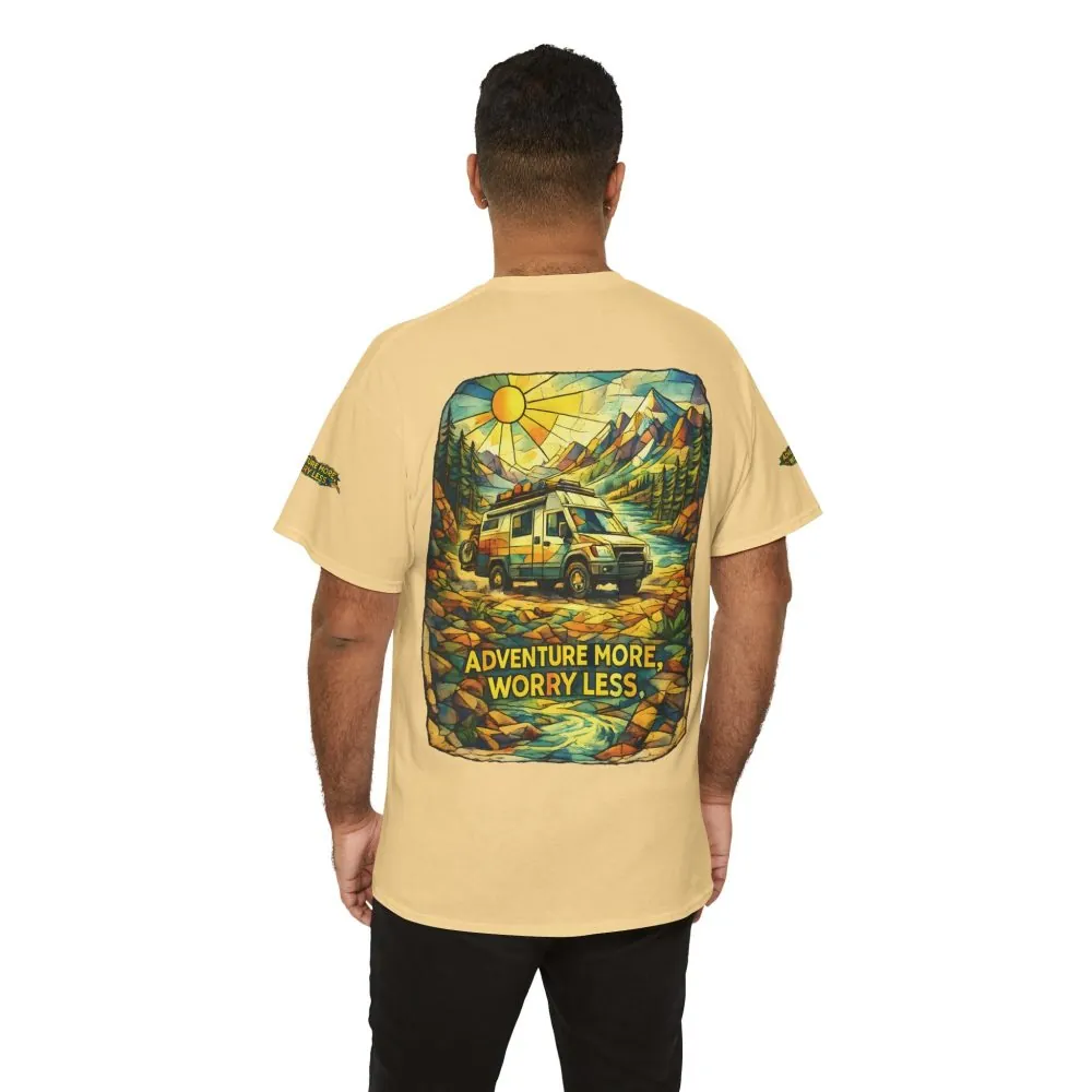 1441008445427392391_2048.jpeg Unisex Heavy Cotton Tee — "Adventure More Worry Less" Design Cubic-Line