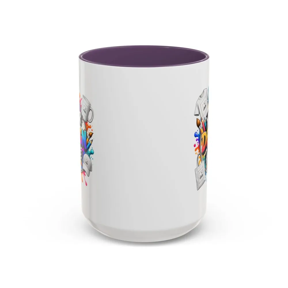 Accent Coffee Mug — Colorful 'Your Design Here' Artist Print (11/15 oz)