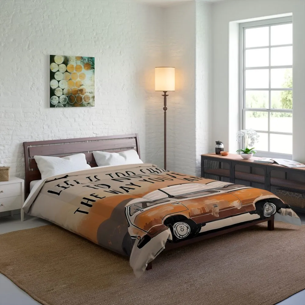Comforter — 'Vanlife-Life Is Too Short' Vintage Camper Bedding