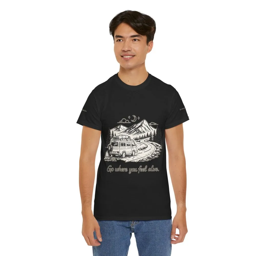 14427332443789454263_2048.jpeg Unisex Heavy Cotton Tee — "Go Where You Feel Alive" Design Minimal-Line