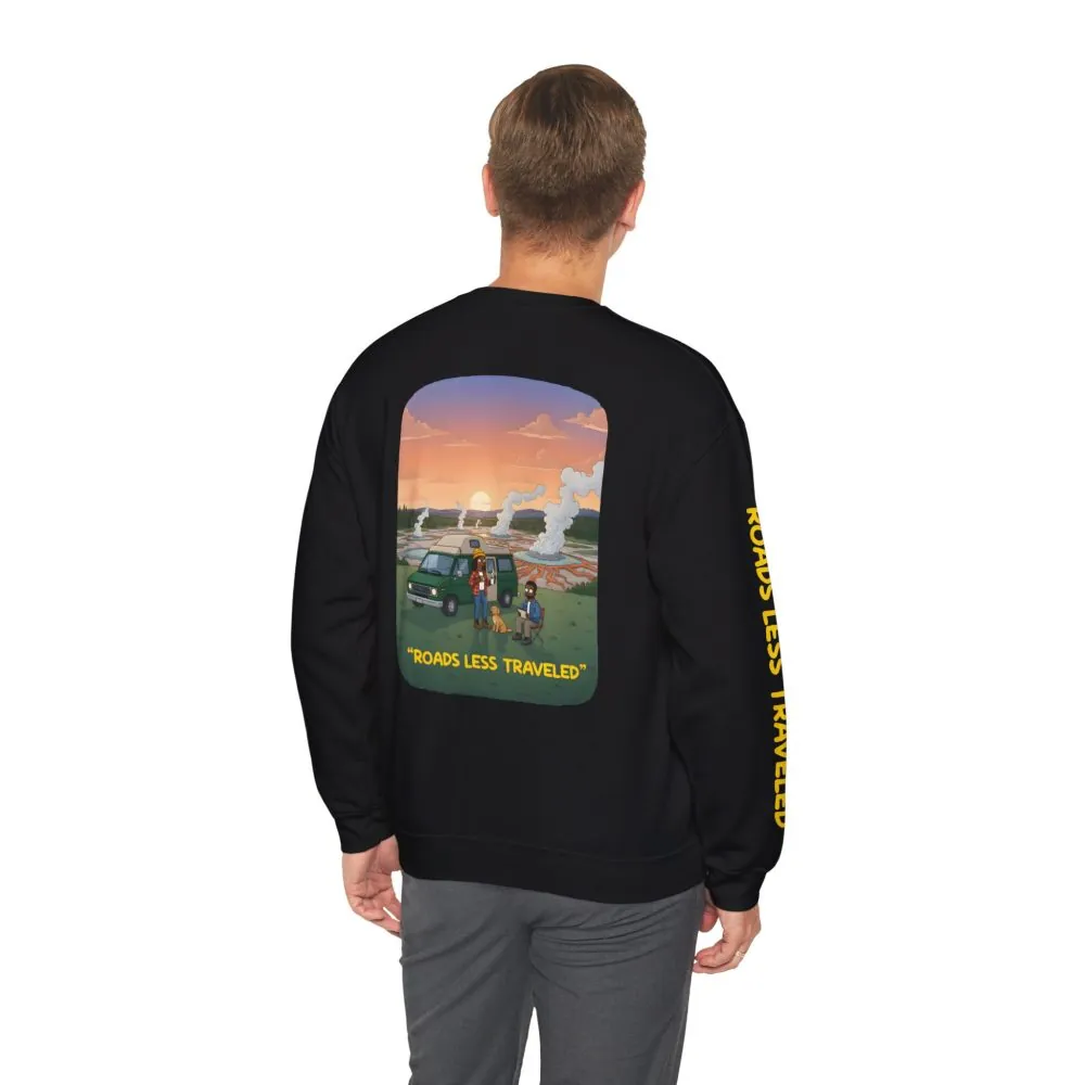 14434245146206244652_2048.jpeg Unisex Heavy Blend™ Crewneck Sweatshirt — "Roads Less Traveled" Design Sitcom-Line