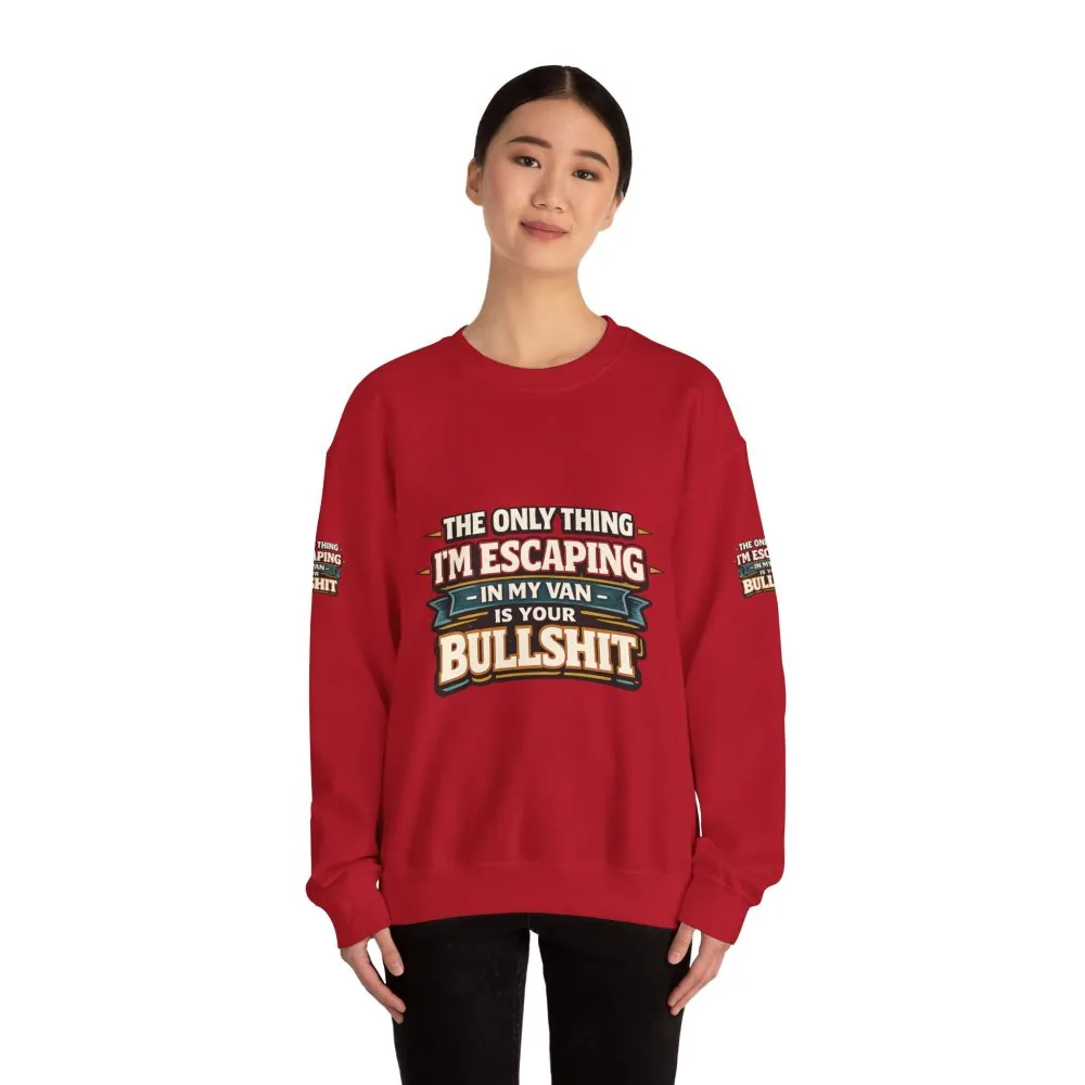 Unisex Heavy Blend™ Crewneck Sweatshirt — "The Only Thing I´m Escaping" Design F**K-Line