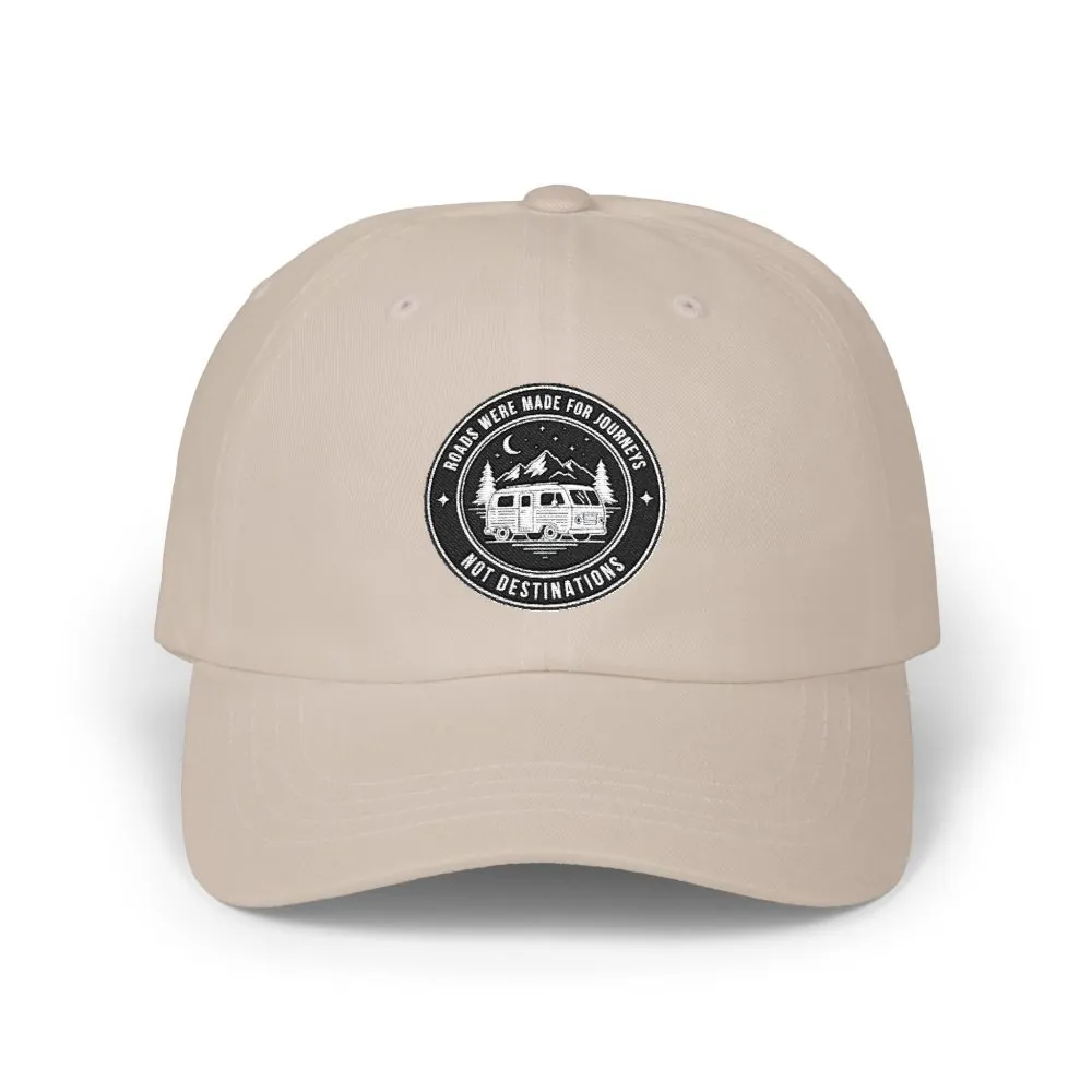 14477932290417583767_2048.jpeg Dad Cap - "ROAD WHERE MADE FOR JOURNEYS-NOT DESTINATIONS" Vintage National Park Stamp Hat