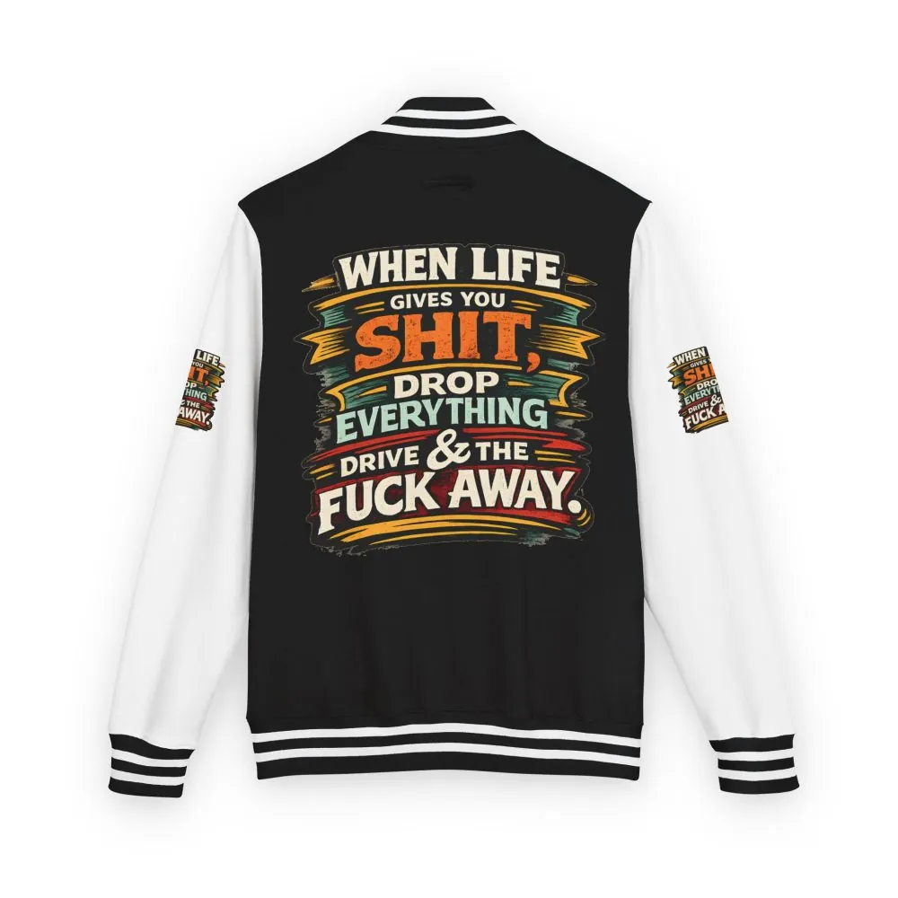 14479314764715691439_2048.jpeg Unisex Heavyweight Letterman Jacket — "When Live Gives You Shit" Design F**K-Line