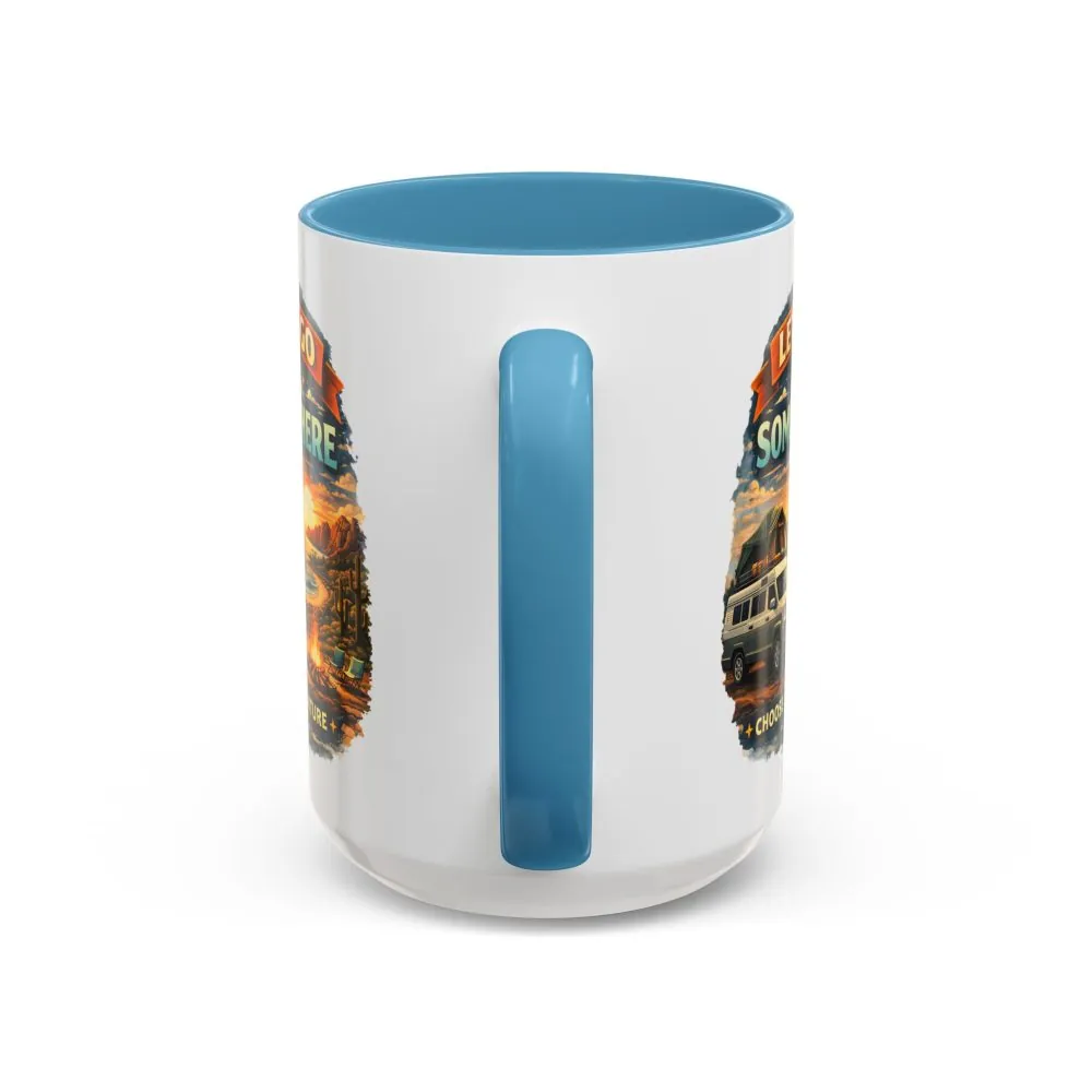 Accent Coffee Mug (11, 15oz) — "Lets Go Somewhere" Design Scenic-Line