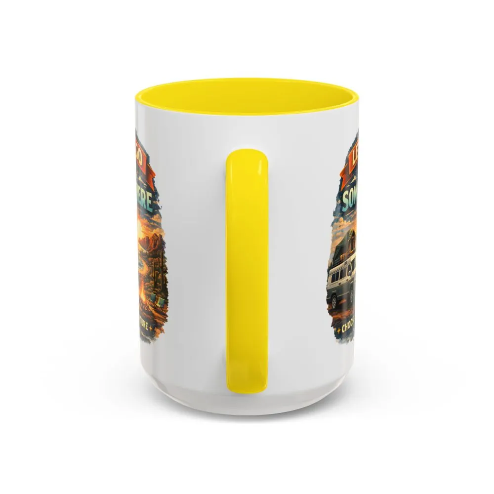 Accent Coffee Mug (11, 15oz) — "Lets Go Somewhere" Design Scenic-Line